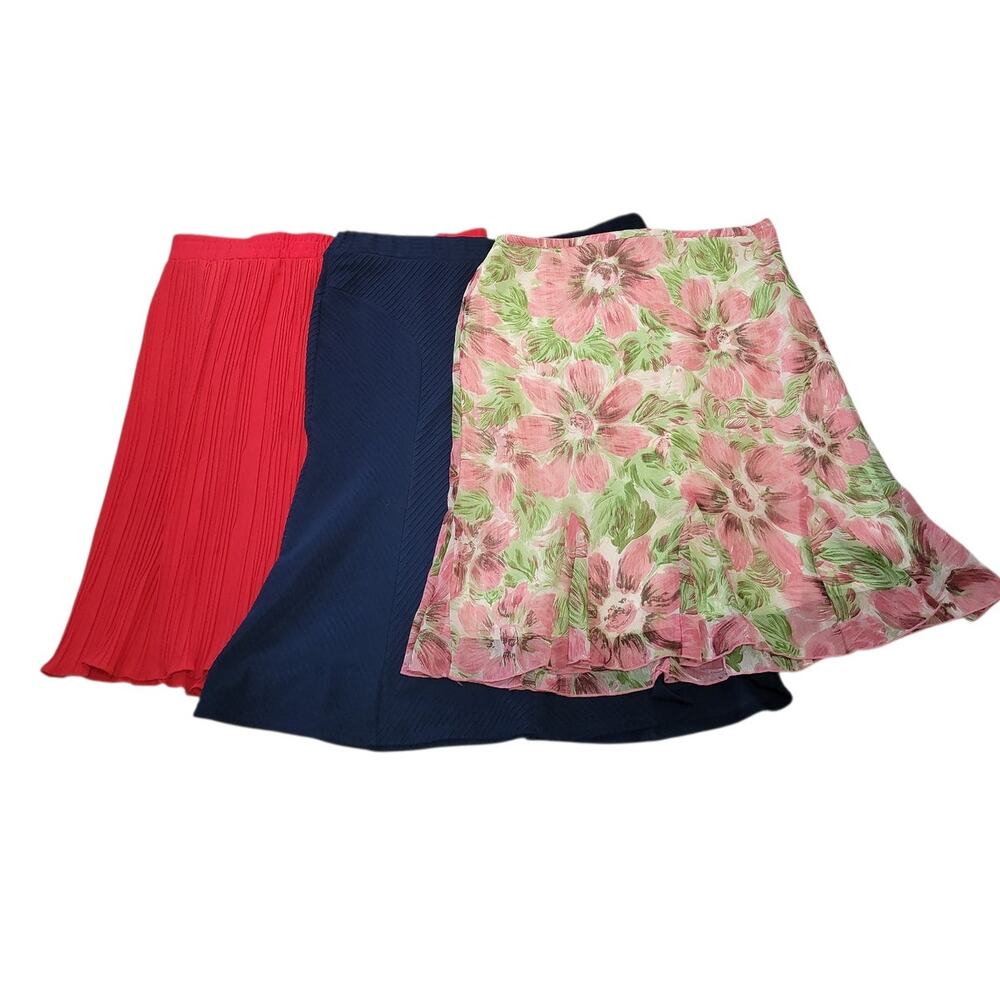 Bundle 3 Women’s Midi Skirts L Floral Minimal Spring Summer Cottagecore